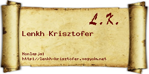 Lenkh Krisztofer névjegykártya